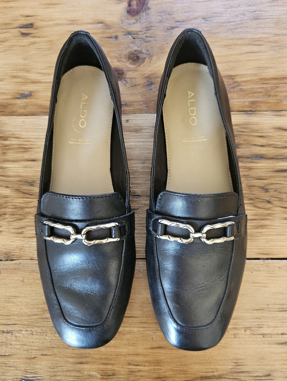 ALDO Cadoder Leather Loafers Black Size 7